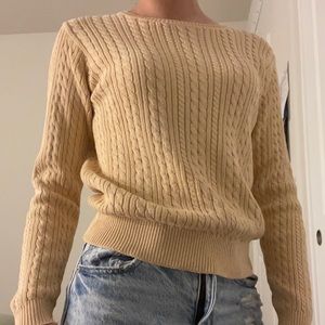 Twist Knit Yellow Crew-Neck